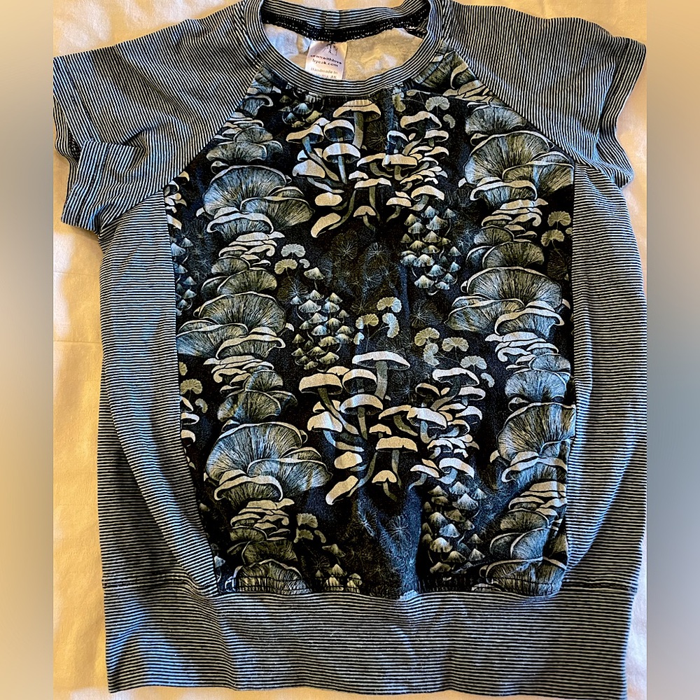 Sewn With Love 3T Blue Mushroom Forest EUC